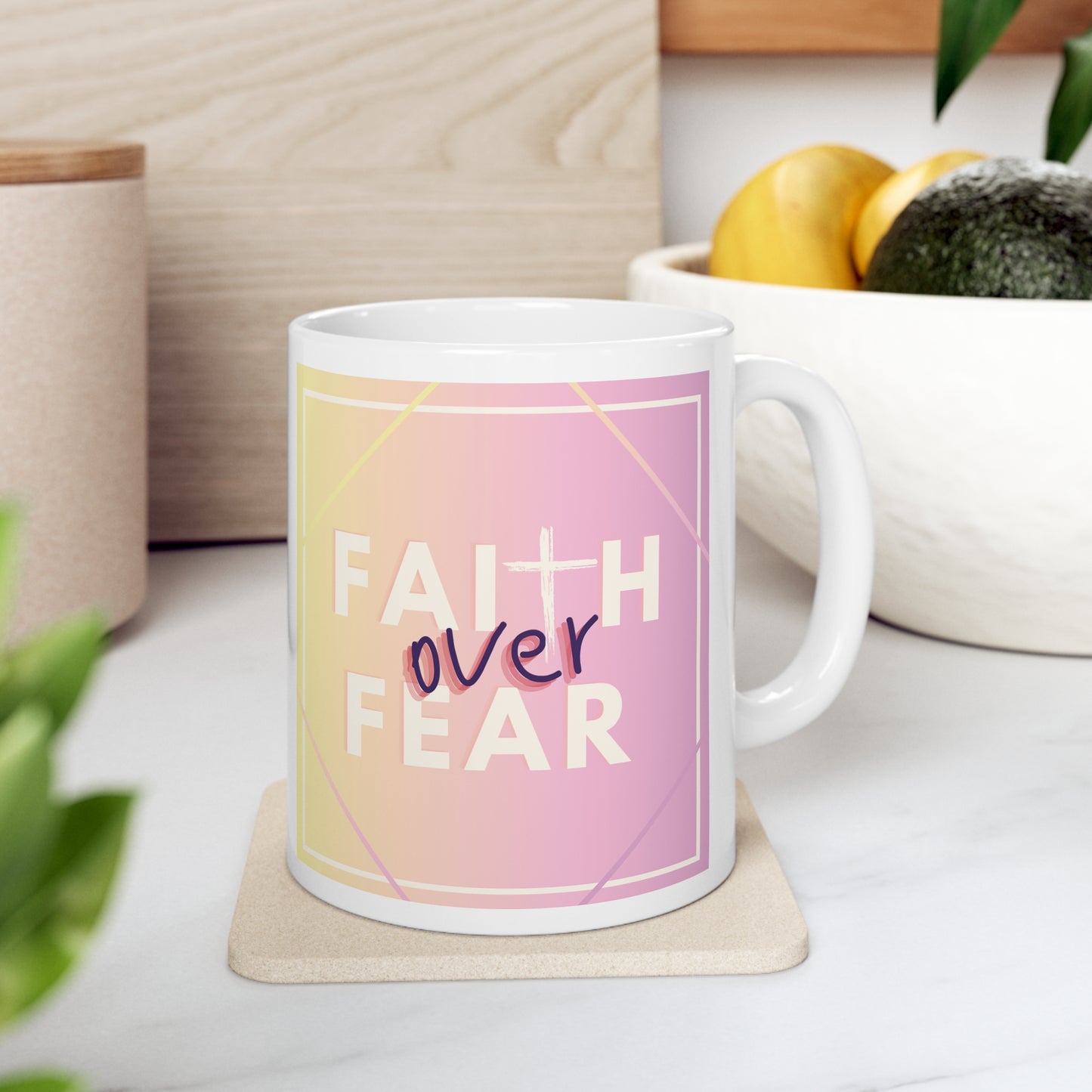 Faith over Fear- Pink 11oz Mug