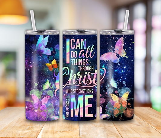 I Can Do All Things- Butterfly Galaxy 20oz Tumbler