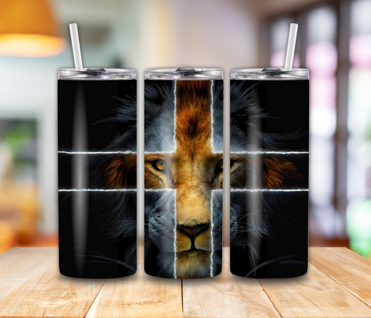 Lion in the Cross 20oz Tumbler